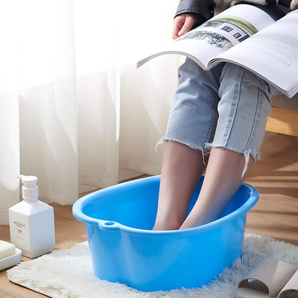 Großes Fußbadewannenschüssel,Wanne Für Fußbad Stabiles Kunststoff-Fußbecken Für Pediküre Einweichen Füße,Fur Fußbadewanne Füße Wellness Fußpflege Pediküre Entgiftung Entspannung (White)