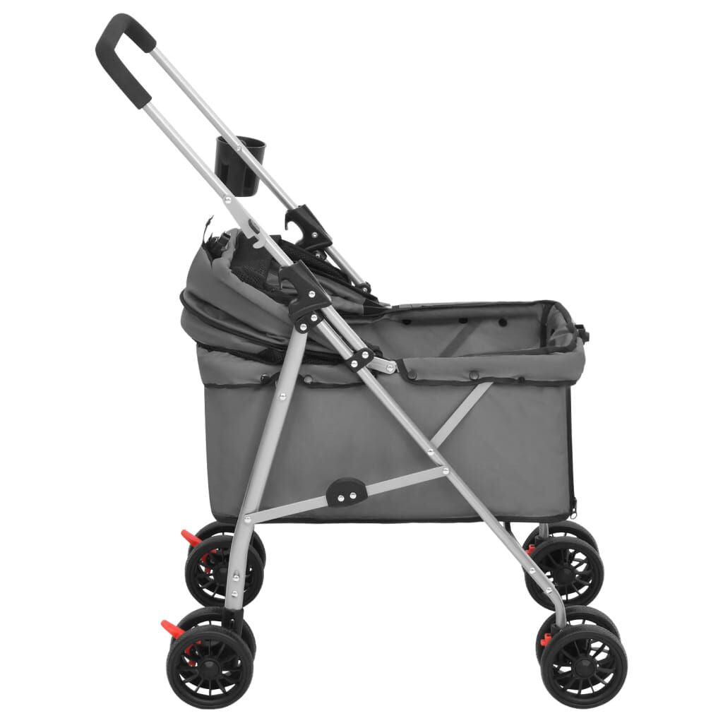 Hundewagen Faltbar Grau 76X50X100 Cm Oxford-Gewebe