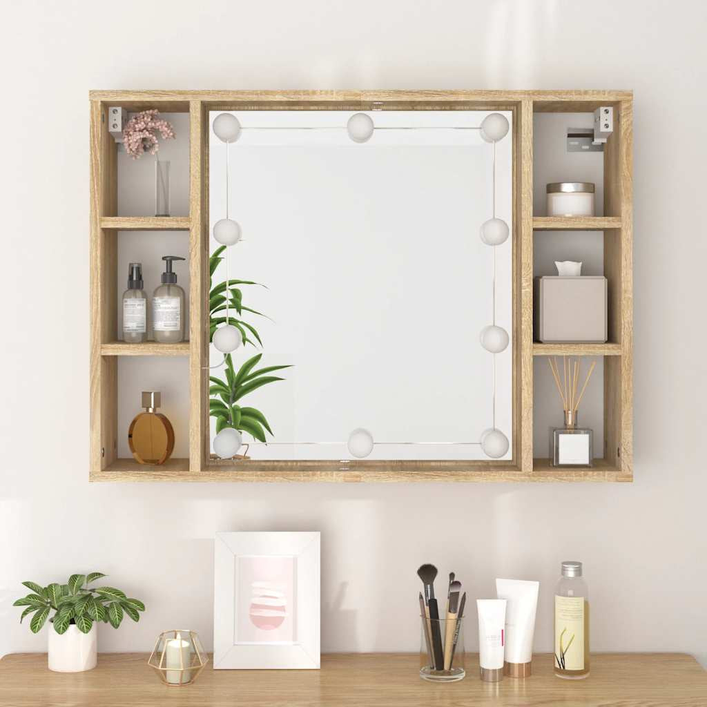 Spiegelschrank Mit LED Badschrank Badspiegel Badezimmer Hängeschrank VidaXL