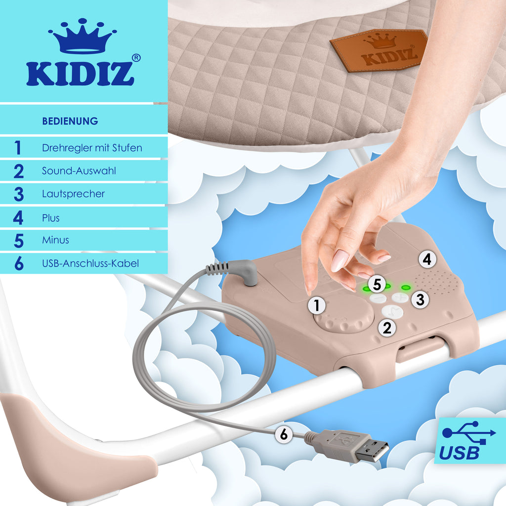 KIDIZ® Babywippe Schaukelwippe Babyschaukel Spielbogen Babywiege Liege Wippe