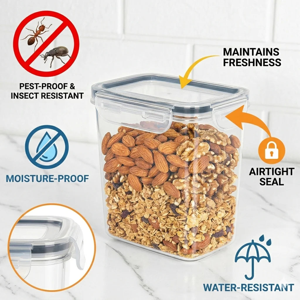 Food Storage Containers with Lids Airtight 25-Piece Set – Bpa-Free Kitchen Storage Boxes for Flour, Cereal, Sugar, Spaghetti & P