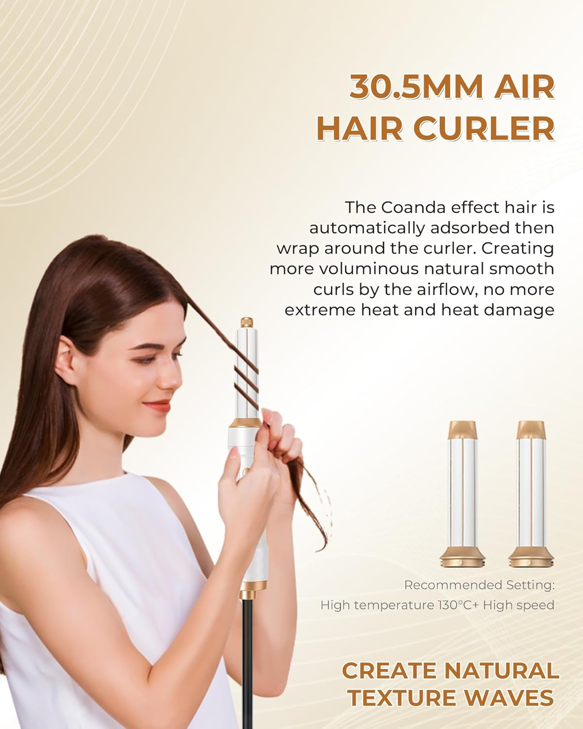 Hot Air Styler 6 in 1, UKLISS Föhnbürste Mit 6 Ersatz: 1000W Haartrockner, Airflow-Auto Lockenstab, Lockenbürste, Rundbürstenföhn, Haarglätter Für Haar Volumen, Glätten, Locken Und Föhnen, Haarpflege