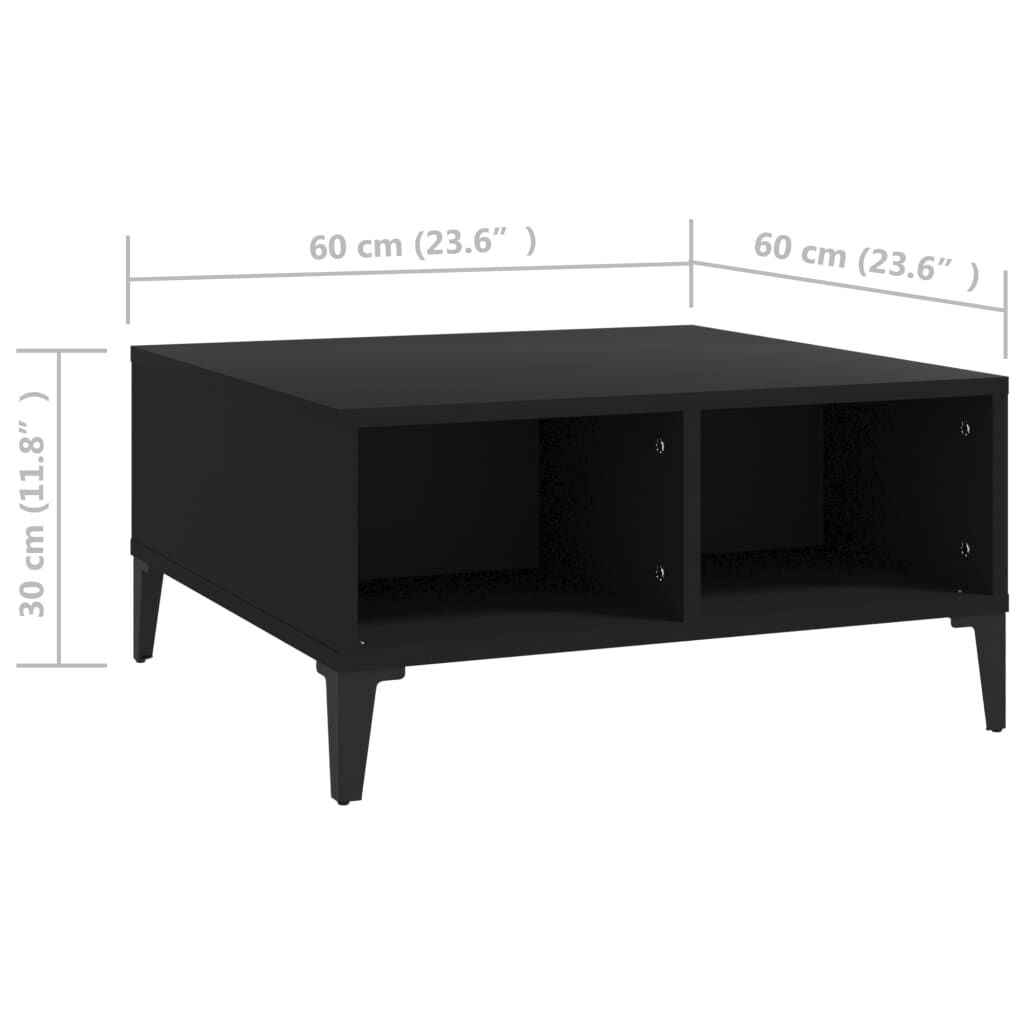 Couchtisch Schwarz 60X60X30 Cm Holzwerkstoff
