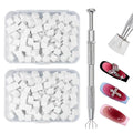 Qufiiry 200 Stück Nail Art Schwämme Mit Metallgreifer, Nagelkunst Schwammpinsel, Maniküre Zubehör Für Nägel, Um Eine Vielzahl Von Gradient Nail Art Patterns Zu Erstellen(Weiß)