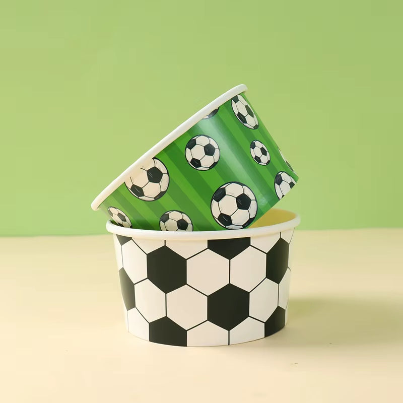 Soccer Paper Snack Bowls Disposable Dessert Food Paper Cups Birthday Party Supplies Football Theme Birthday Party Decors