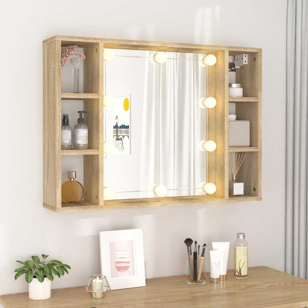 Spiegelschrank Mit LED Badschrank Badspiegel Badezimmer Hängeschrank VidaXL