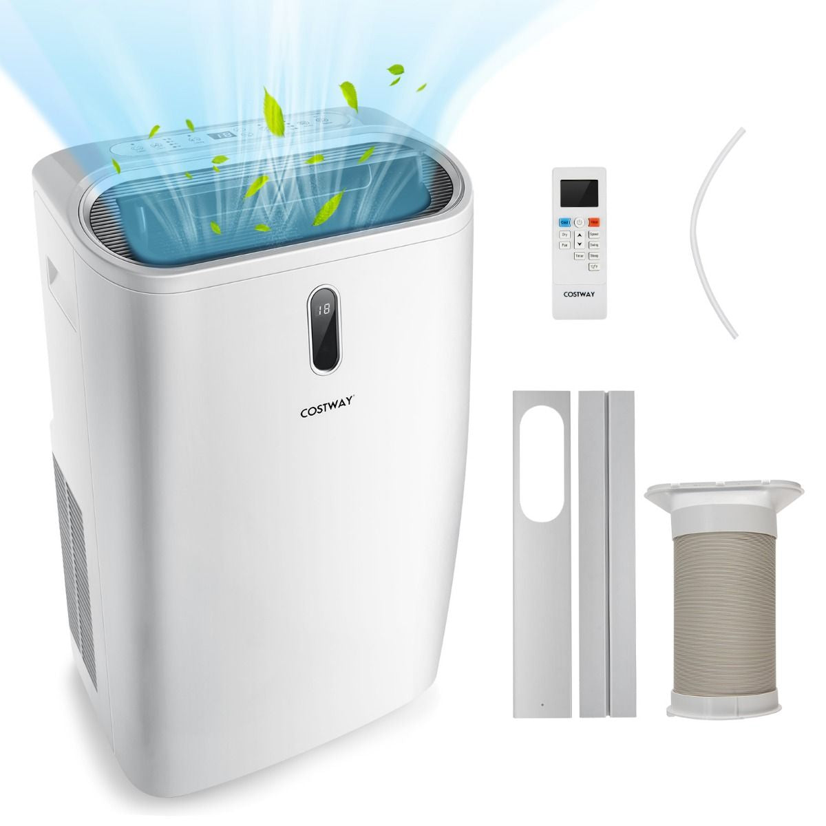 5 in 1 Mobile Klimaanlage 16000 BTU Kühl & Ventilator & Entfeuchter & Heiz Entfeuchter 16℃-32℃ 44,5 X 39 X 77 Cm Weiß