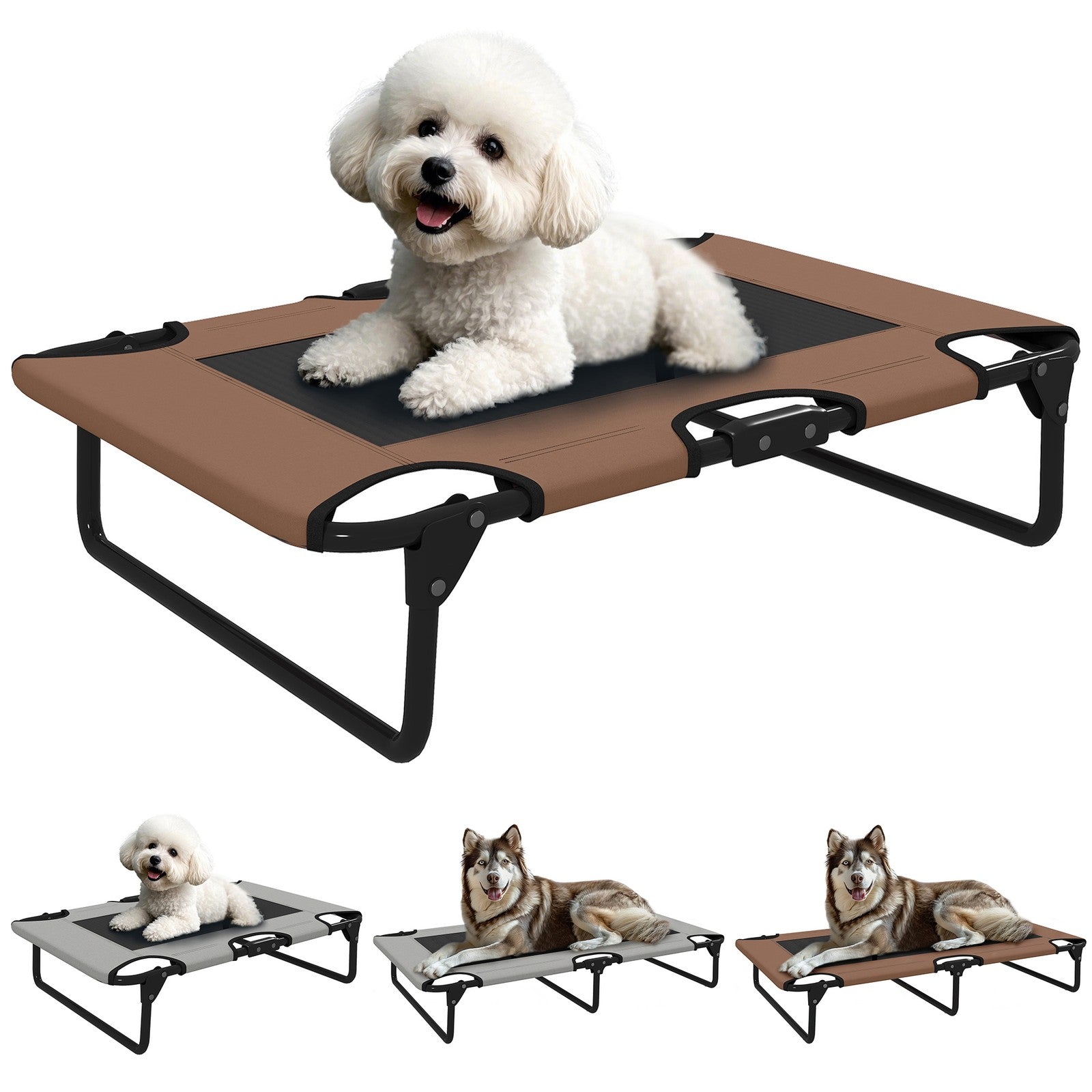 Erhöhtes Hundebett Klappbar Haustierbett, Outdoor Hundeliege Mit Netzdesign