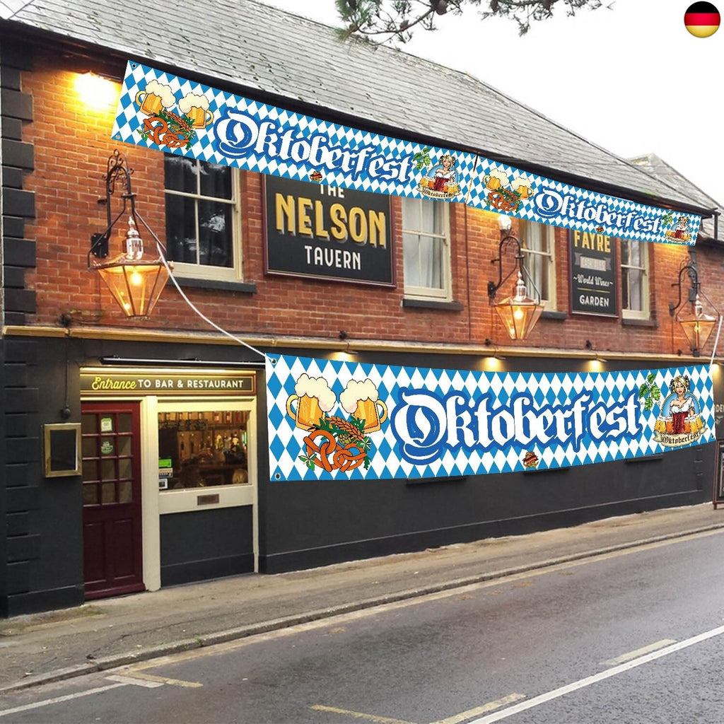 Oktoberfest Party Banner, 300 × 50 Cm Bayerisches Oktoberfest Deko, Oktoberfest