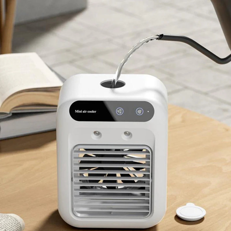 “Portable 3-In-1 Air Cooler Fan – Mini AC for Room, Office & Car | Fast Cooling + Humidifier | Ships from USA 🇺🇸 | Tiktok & Amazon Hot Seller!”
