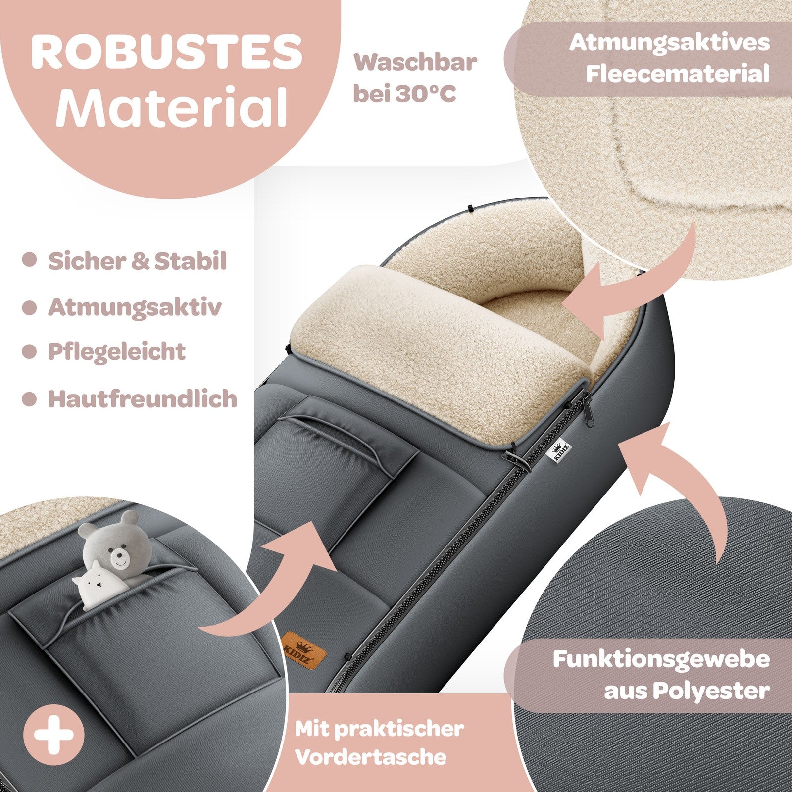KIDIZ® Babyfußsack Baby Winterfußsack Kinderwagenfuß