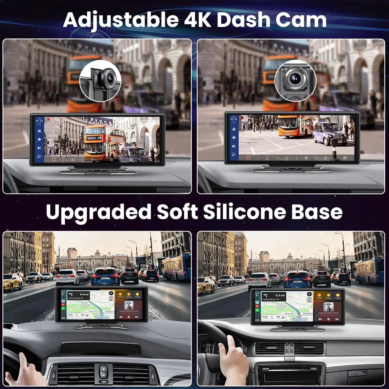 10.26 Inch 4K ADAS Car DVR Wireless Carplay Android Auto Car Radio Multimedia GPS Navigation Video Player BT WIFI Stereo