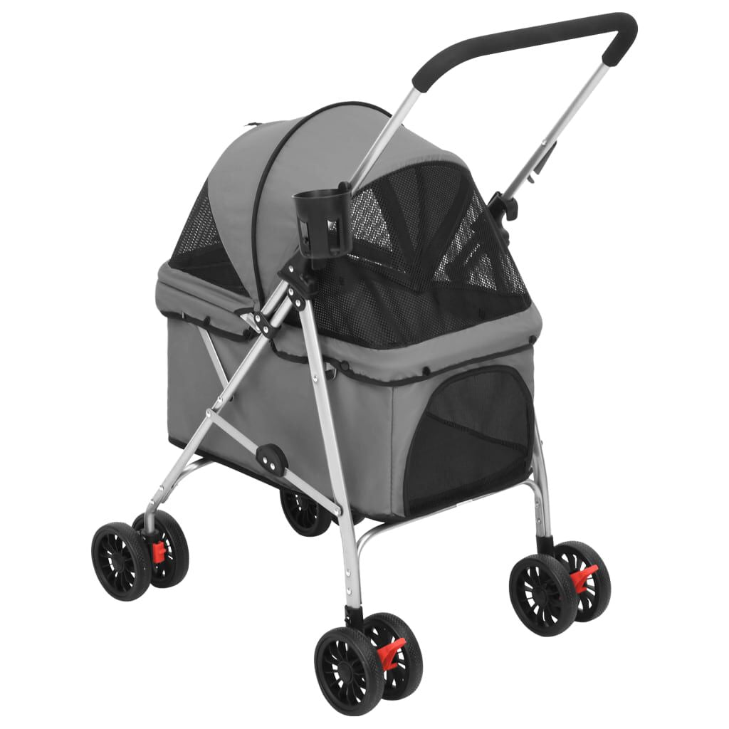 Hundewagen Faltbar Grau 76X50X100 Cm Oxford-Gewebe