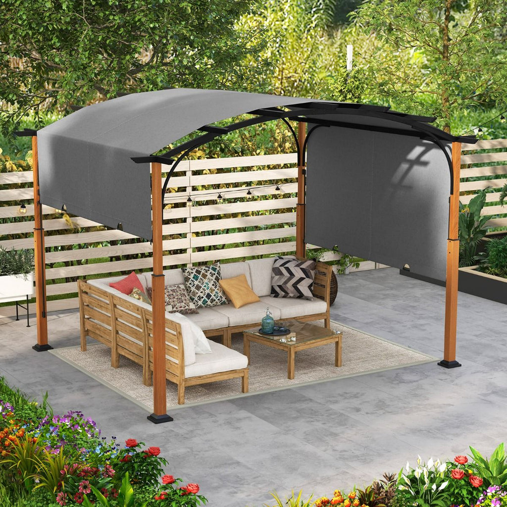 3,6 X 3 M Pergola Mit Ausziehbarem Dach Wasserdichter Stabiler Winterfester Pavillon