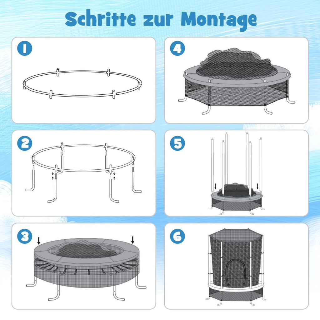 Ø165Cm Gartentrampolin Mit Sicherheitsnetz Trampolin Bis 135KG Belastbar Für Kinder Ab 3 Jahre