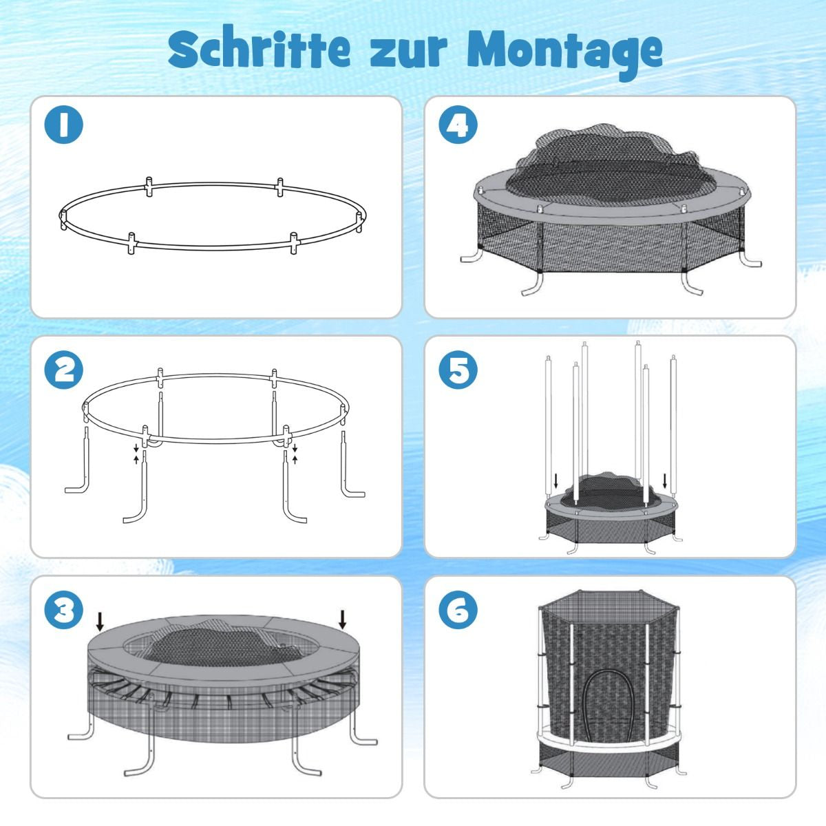 Ø165Cm Gartentrampolin Mit Sicherheitsnetz Trampolin Bis 135KG Belastbar Für Kinder Ab 3 Jahre