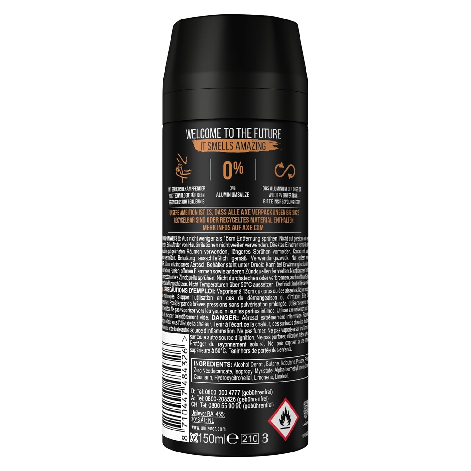 Axe Bodyspray Leather & Cookies Deo Ohne Aluminium Sorgt 48 Stunden Lang Für Effektiven Schutz Vor Körpergeruch 150 Ml