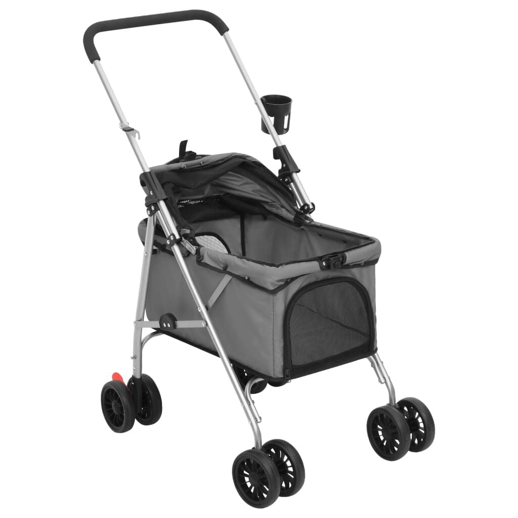 Hundewagen Faltbar Grau 76X50X100 Cm Oxford-Gewebe