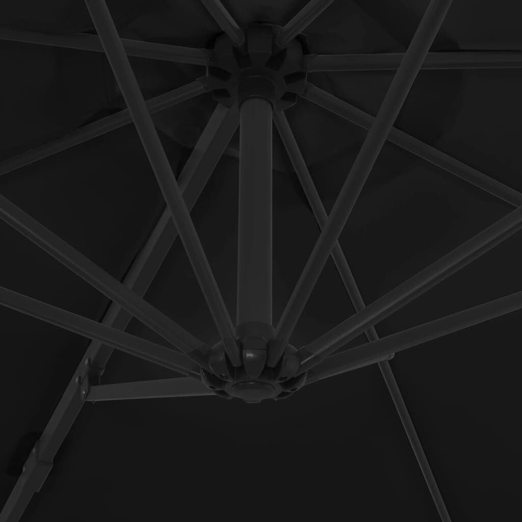 Ampelschirm Mit Stahl-Mast 300 Cm Schwarz