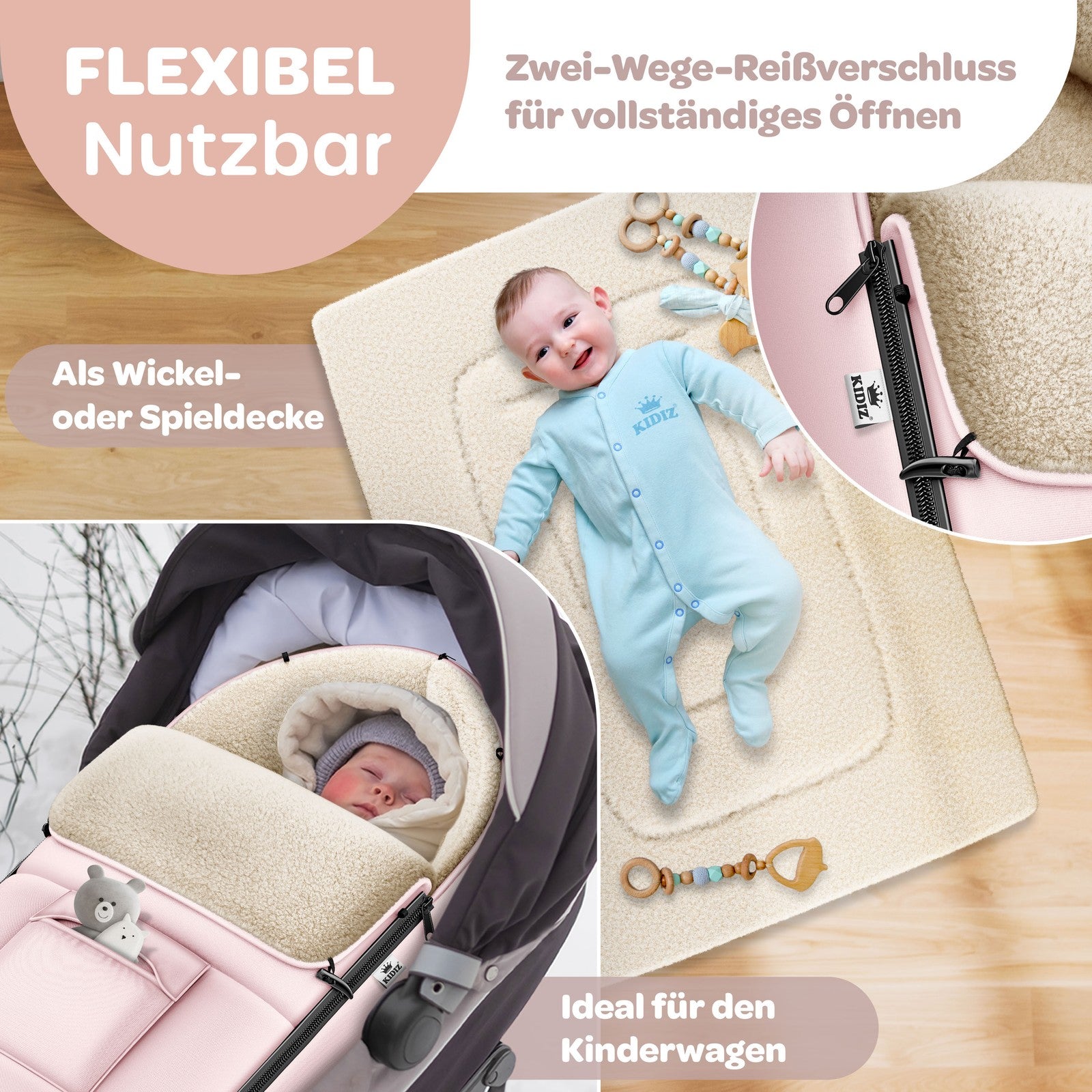 KIDIZ® Babyfußsack Baby Winterfußsack Kinderwagenfuß