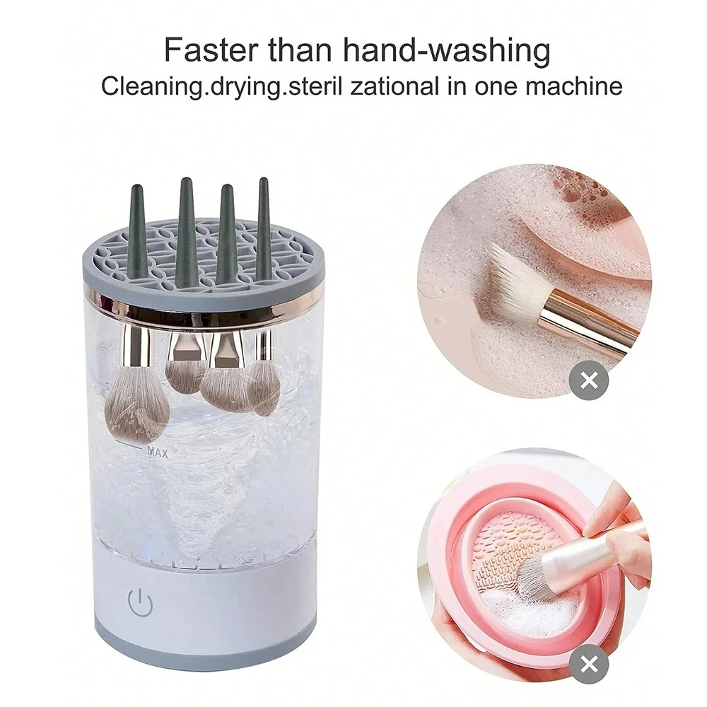 (US Shipping ) Automatic Brush Cleaner Electric Makeup Brush Cleaning Machine Fast Clean Dryer
