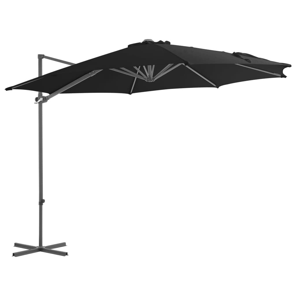 Ampelschirm Mit Stahl-Mast 300 Cm Schwarz
