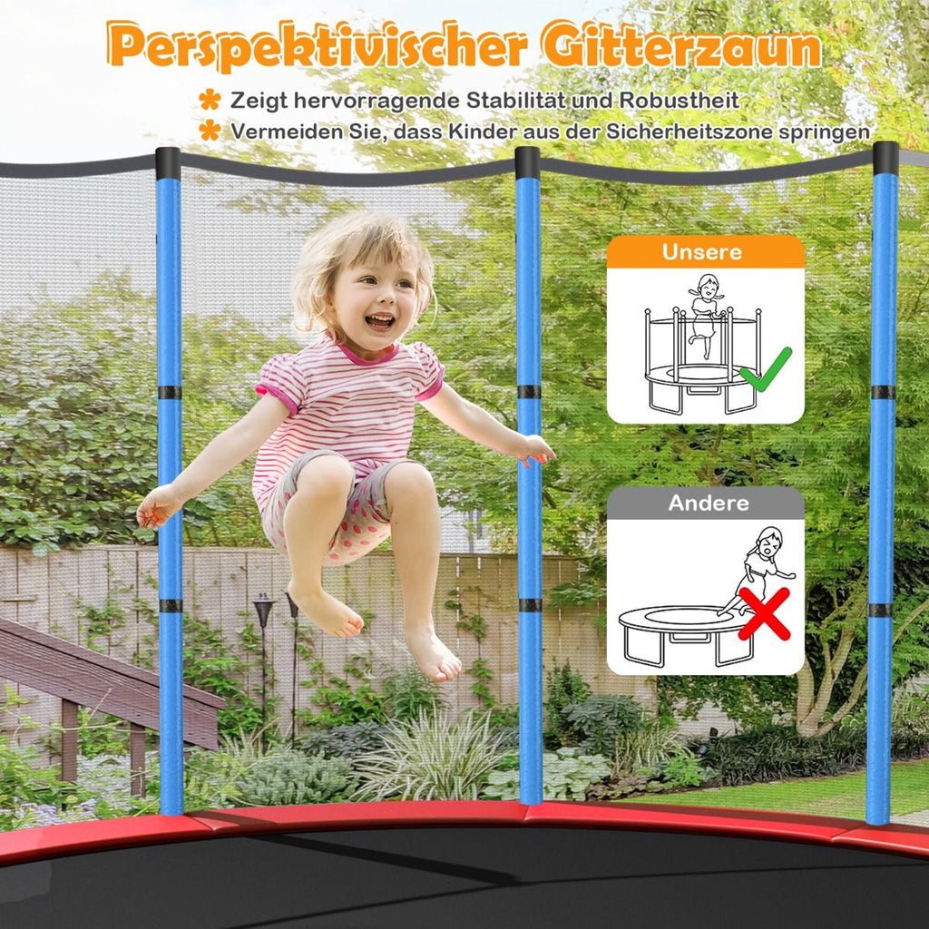 Ø165Cm Gartentrampolin Mit Sicherheitsnetz Trampolin Bis 135KG Belastbar Für Kinder Ab 3 Jahre