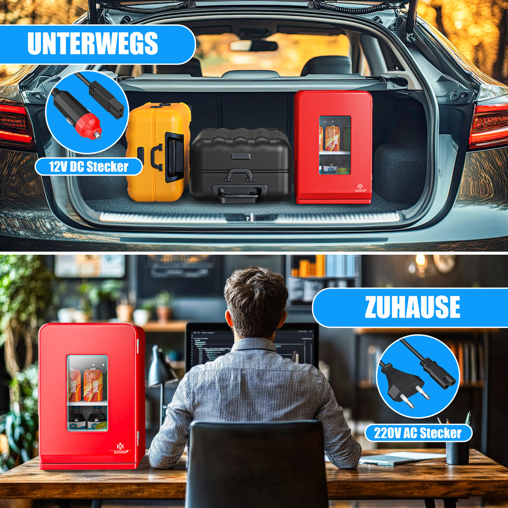 KESSER® Mini Kühlschrank 15 L Kühl Und Heizfunktion Minibar Kühlbox Thermobox