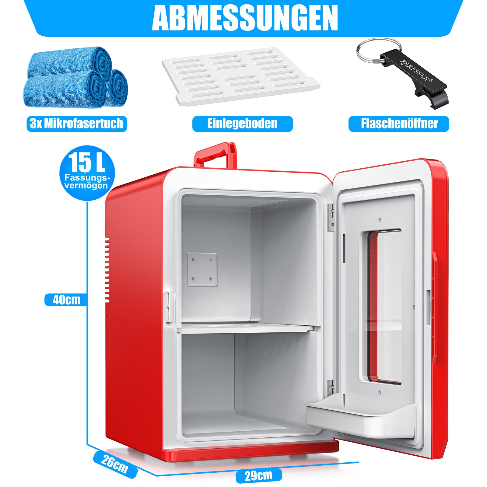 KESSER® Mini Kühlschrank 15 L Kühl Und Heizfunktion Minibar Kühlbox Thermobox