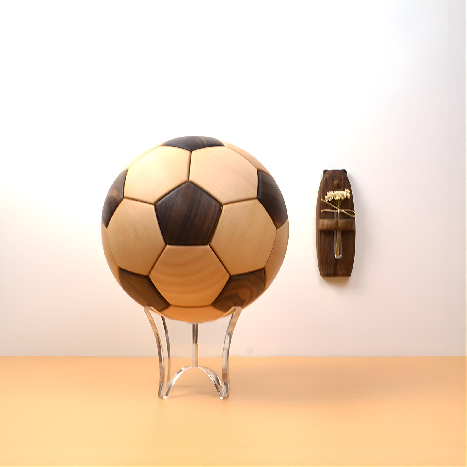 Holz-Fußball Holztrophäe Fußball Dekomodern WM Männer Geschenk Puzzle Spiel