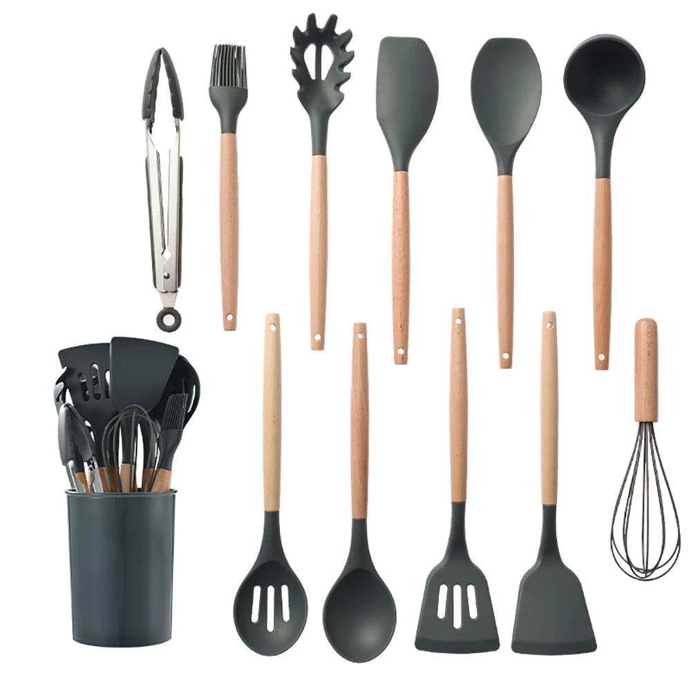 Silicone Kitchenware Cooking Utensils Set Non-Stick Cookware Kitchen Cooking Tool Set