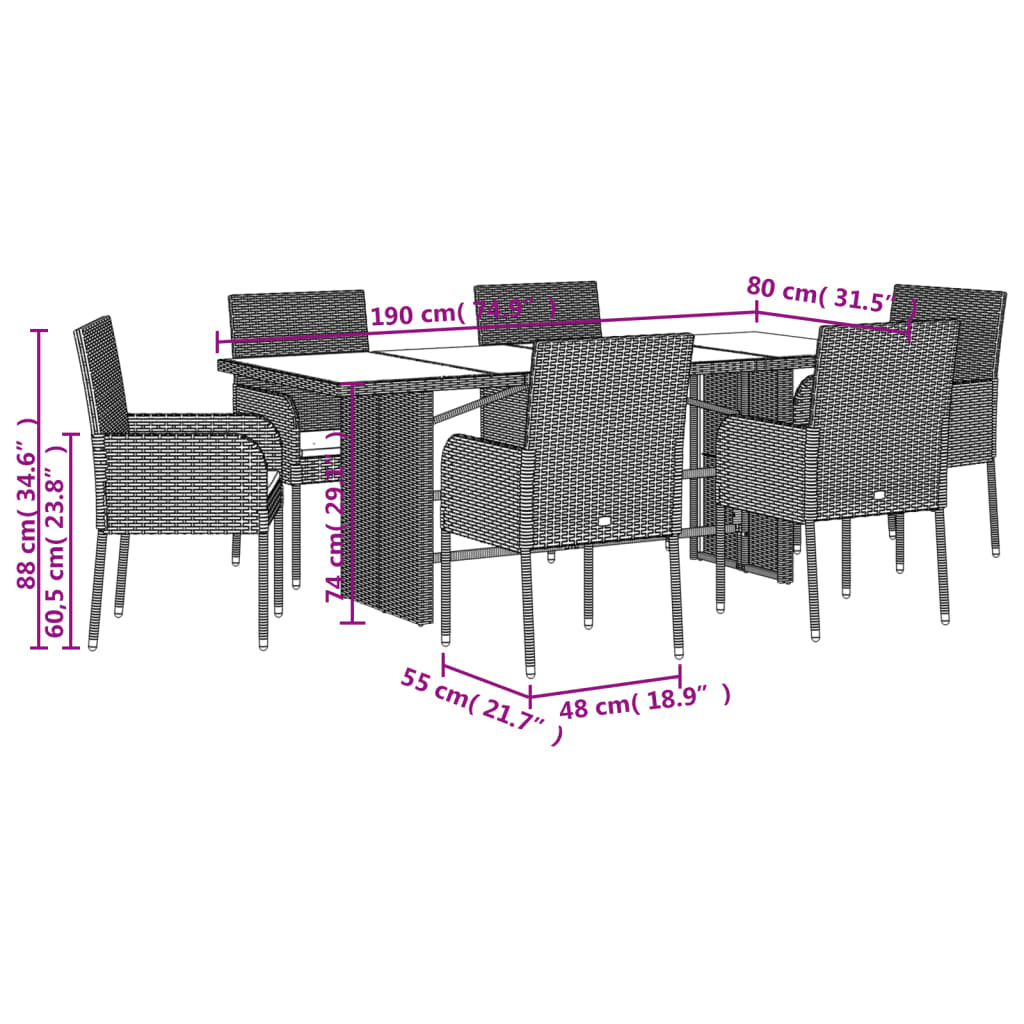 Gartenmöbel Set Essgruppe Sitzgruppe Gartengarnitur Gartenset Poly Rattan VidaXL