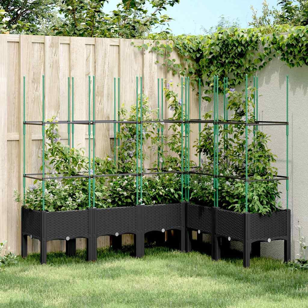 Pflanzkübel Mit Rankgitter Blumenkübel Gartenspalier Pflanzkasten PP Vidaxl