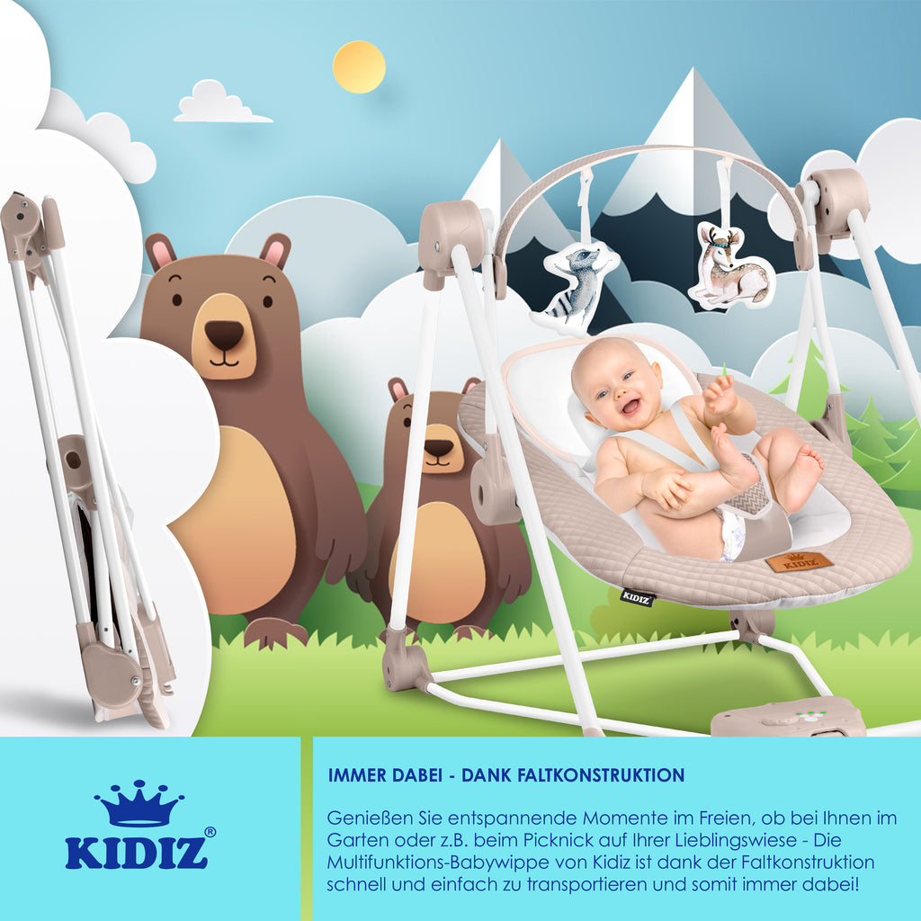 KIDIZ® Babywippe Schaukelwippe Babyschaukel Spielbogen Babywiege Liege Wippe