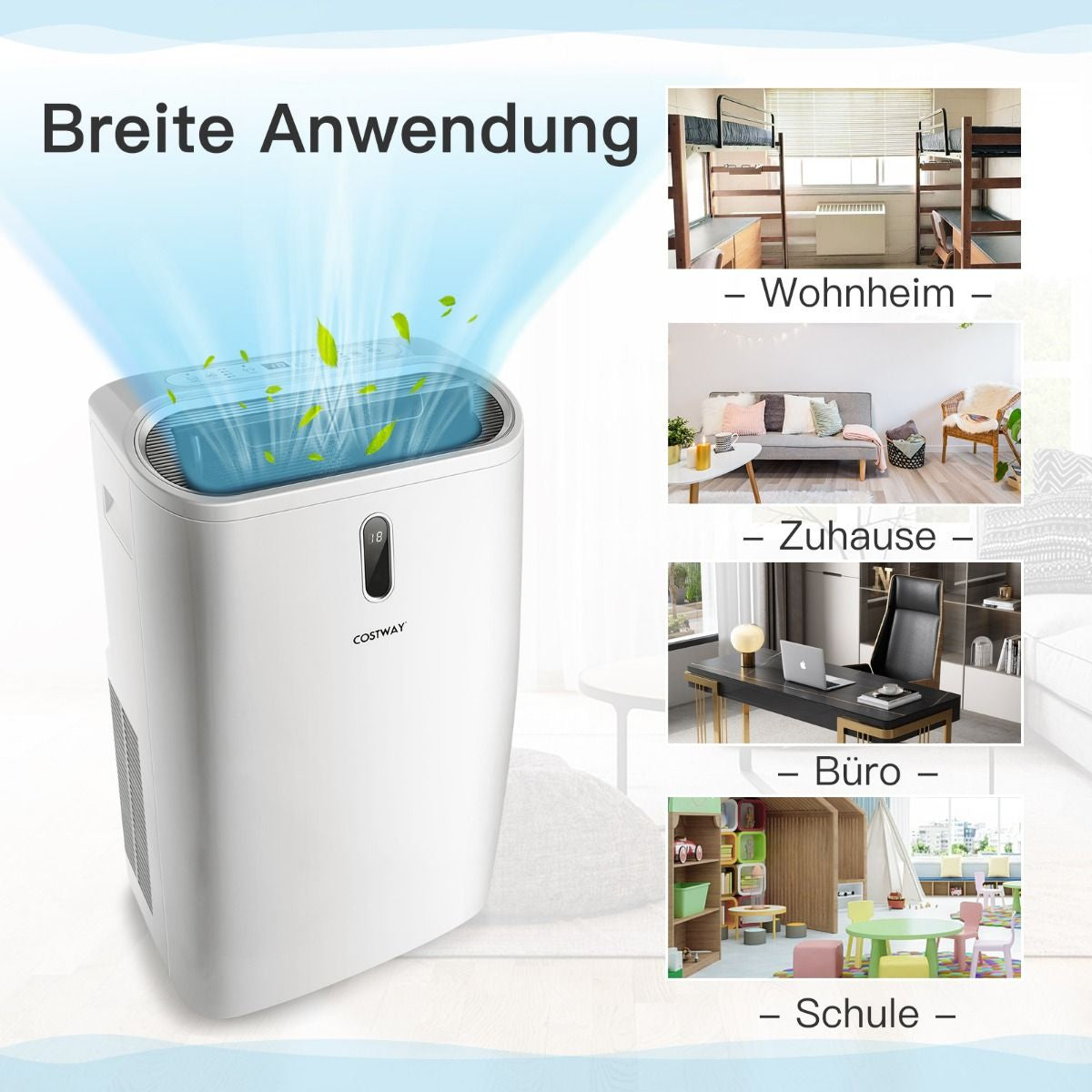 5 in 1 Mobile Klimaanlage 16000 BTU Kühl & Ventilator & Entfeuchter & Heiz Entfeuchter 16℃-32℃ 44,5 X 39 X 77 Cm Weiß