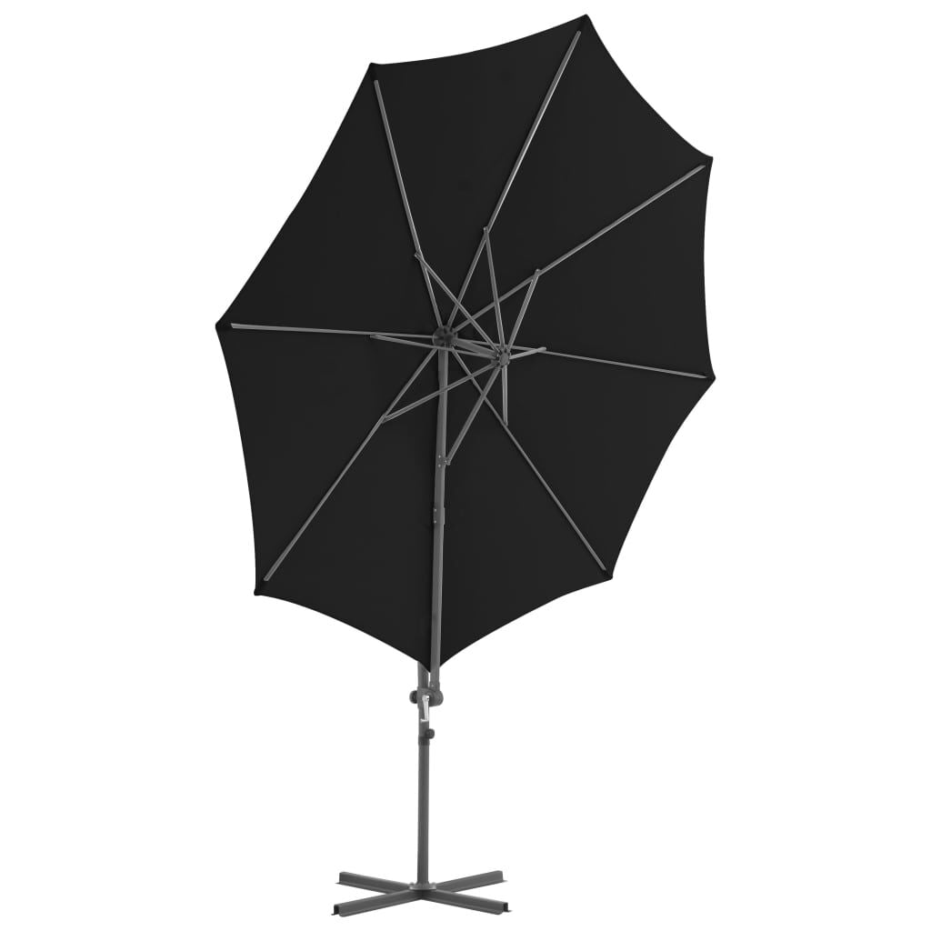 Ampelschirm Mit Stahl-Mast 300 Cm Schwarz