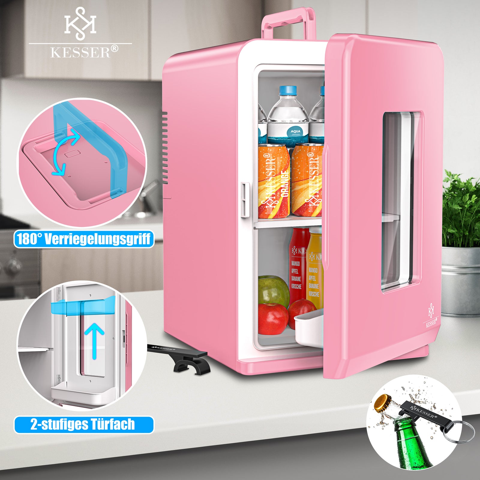 KESSER® Mini Kühlschrank 15 L Kühl Und Heizfunktion Minibar Kühlbox Thermobox