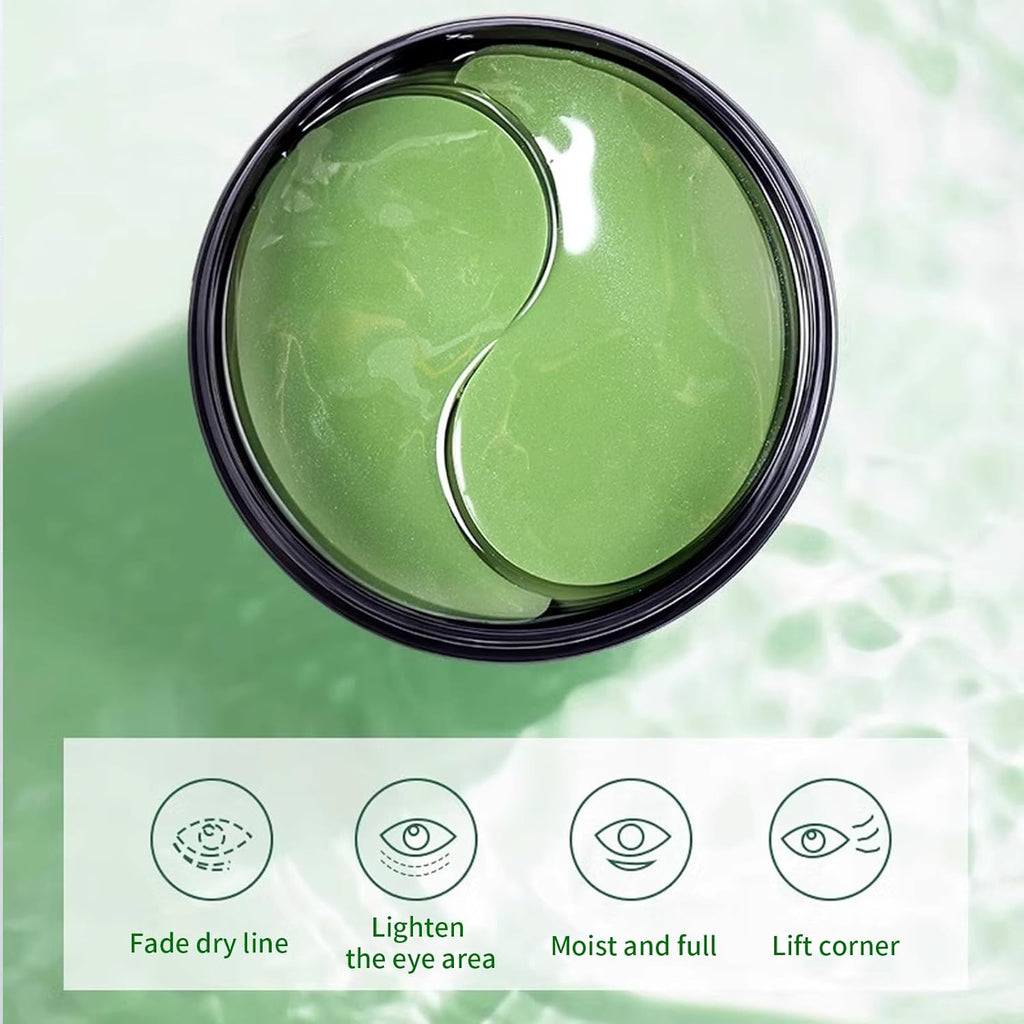 Aloe Vera Augenpads,Feuchtigkeitsspendende Augenmaske Zur Milderung Von Augenringen, Falten, Schwellungen Und Tränensäcken, Kühlend Und Straffend Für Müde Augen, 60 Stück