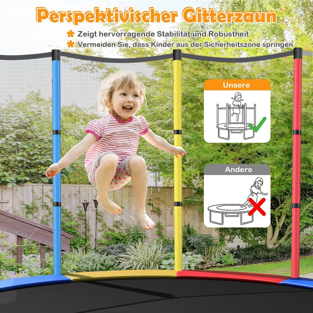 Ø165Cm Gartentrampolin Mit Sicherheitsnetz Trampolin Bis 135KG Belastbar Für Kinder Ab 3 Jahre