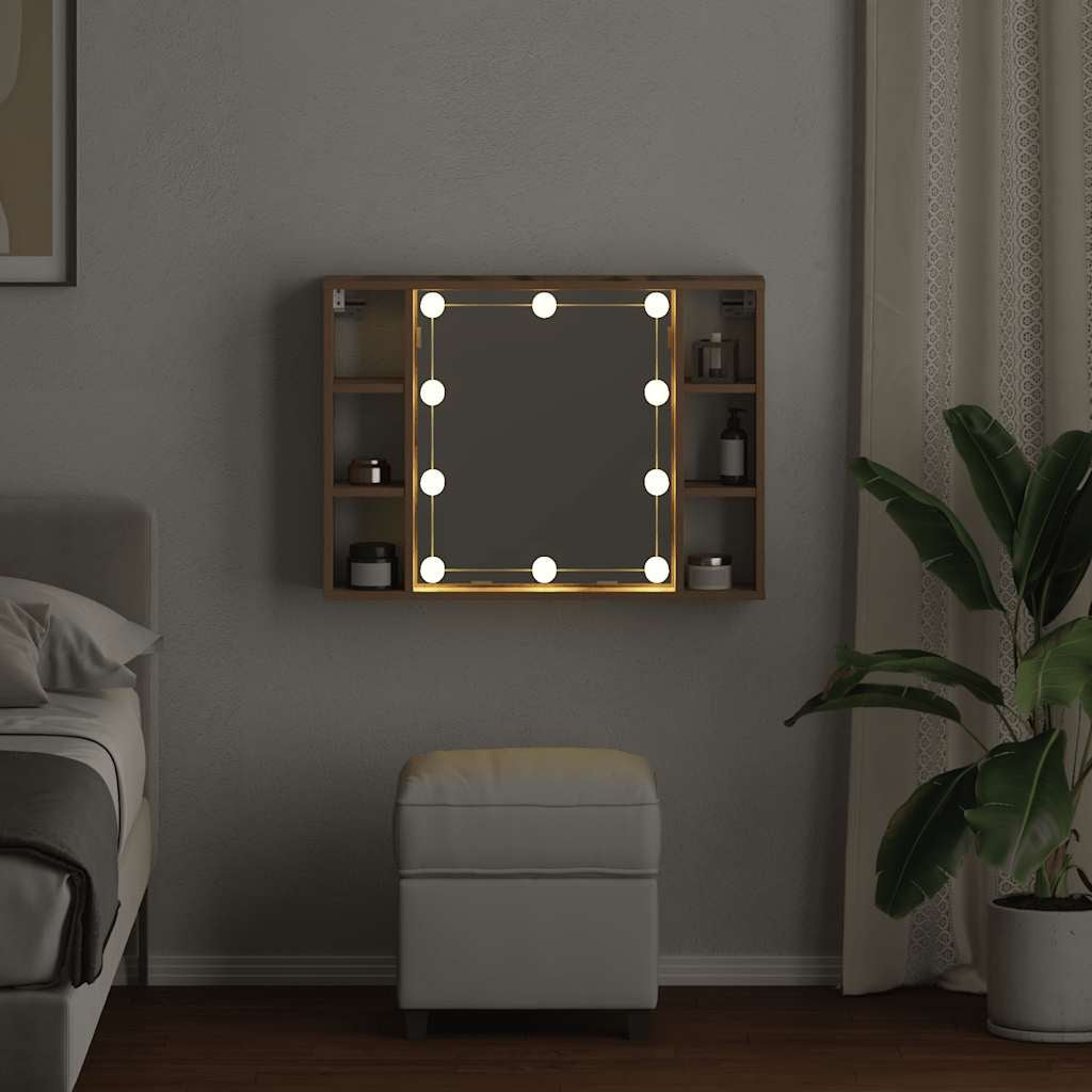 Spiegelschrank Mit LED Badschrank Badspiegel Badezimmer Hängeschrank VidaXL