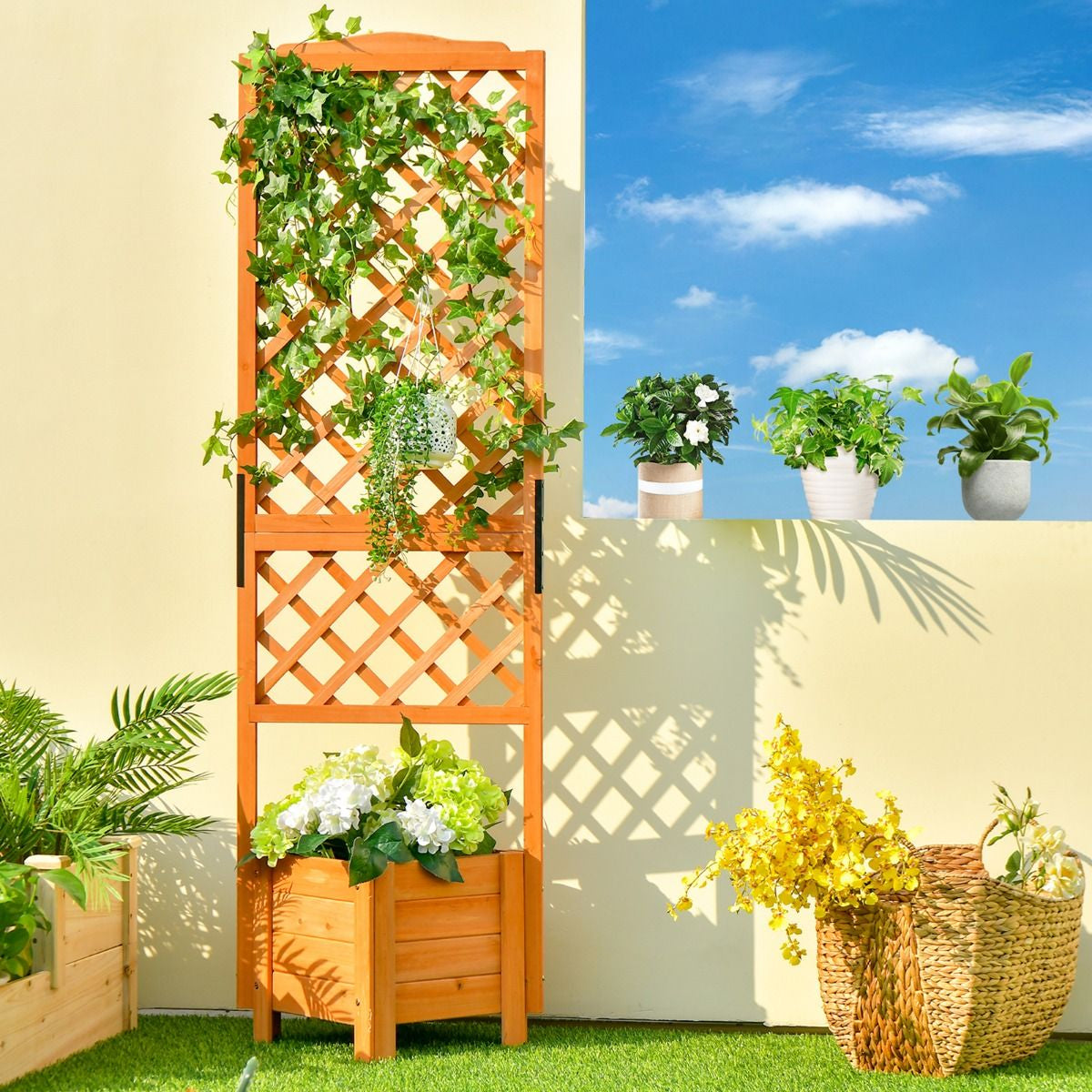 Pflanzkasten 180 Cm Hohes Gartenbeet Mit Spalier Orange
