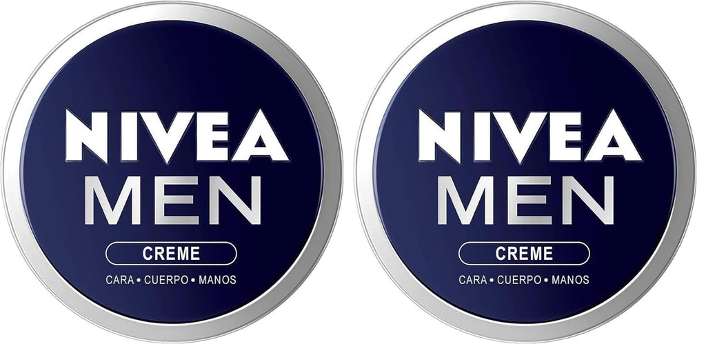 NIVEA MEN Creme (1 X 150 Ml), Crema Para Hombres, Crema Para Cara, Crema Corporal Hidratante, Crema Multiusos Hidratante Para El Cuidado De La Piel Masculina (Packung Mit 2)