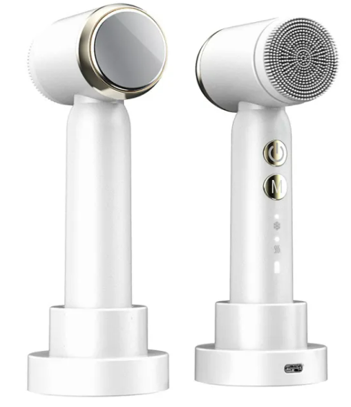 (US-DE Shipping) 6 In 1 Ultrasonic Electric Face Cleansing Brush Compress