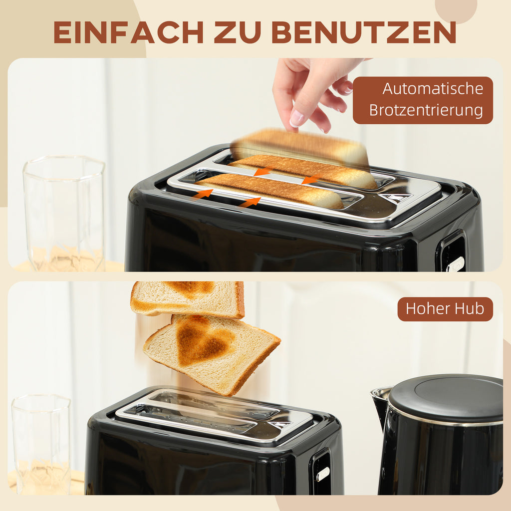 Küchenset Mit Wasserkocher Und Toaster, 7 Bräunungsstufe