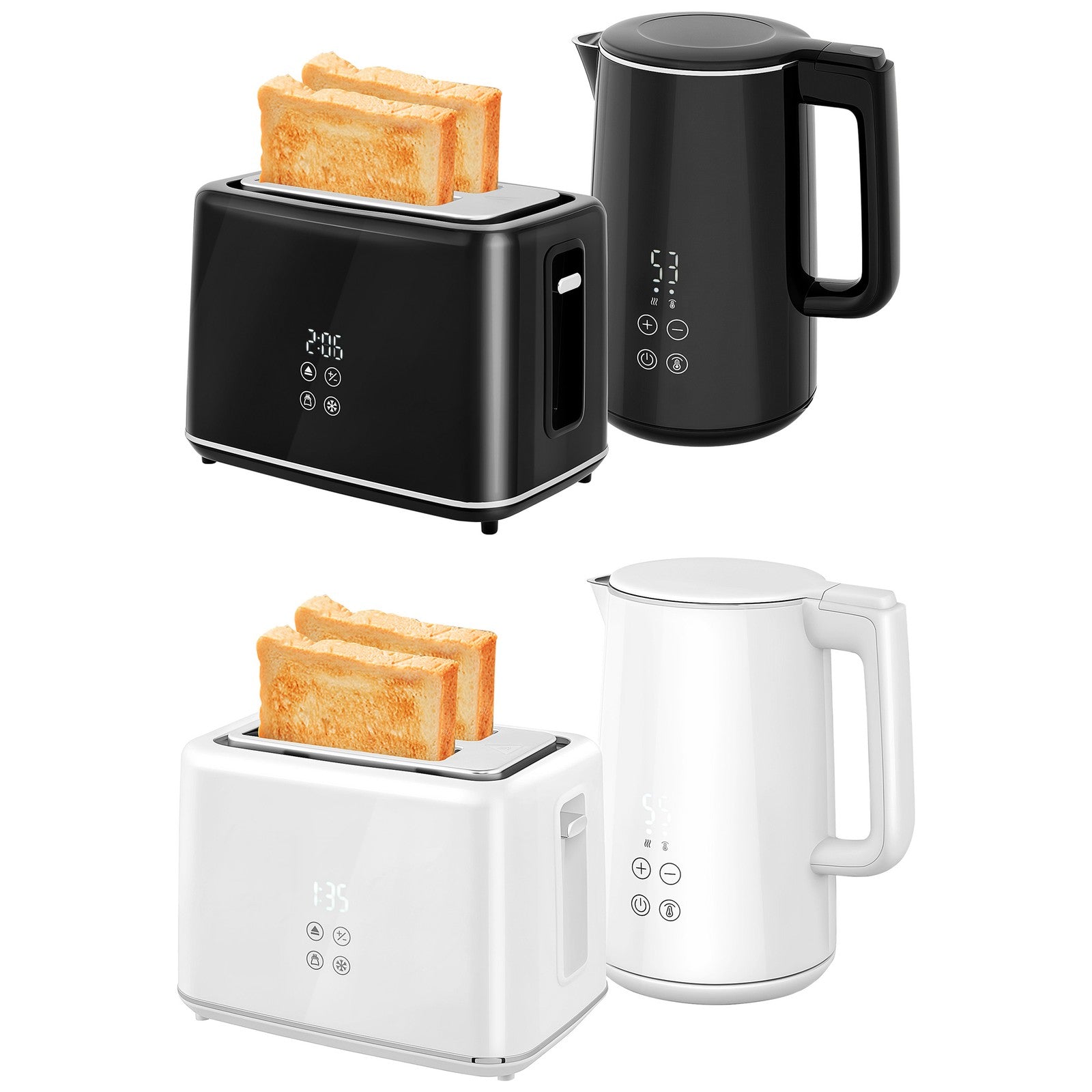Küchenset Mit Wasserkocher Und Toaster, 7 Bräunungsstufe