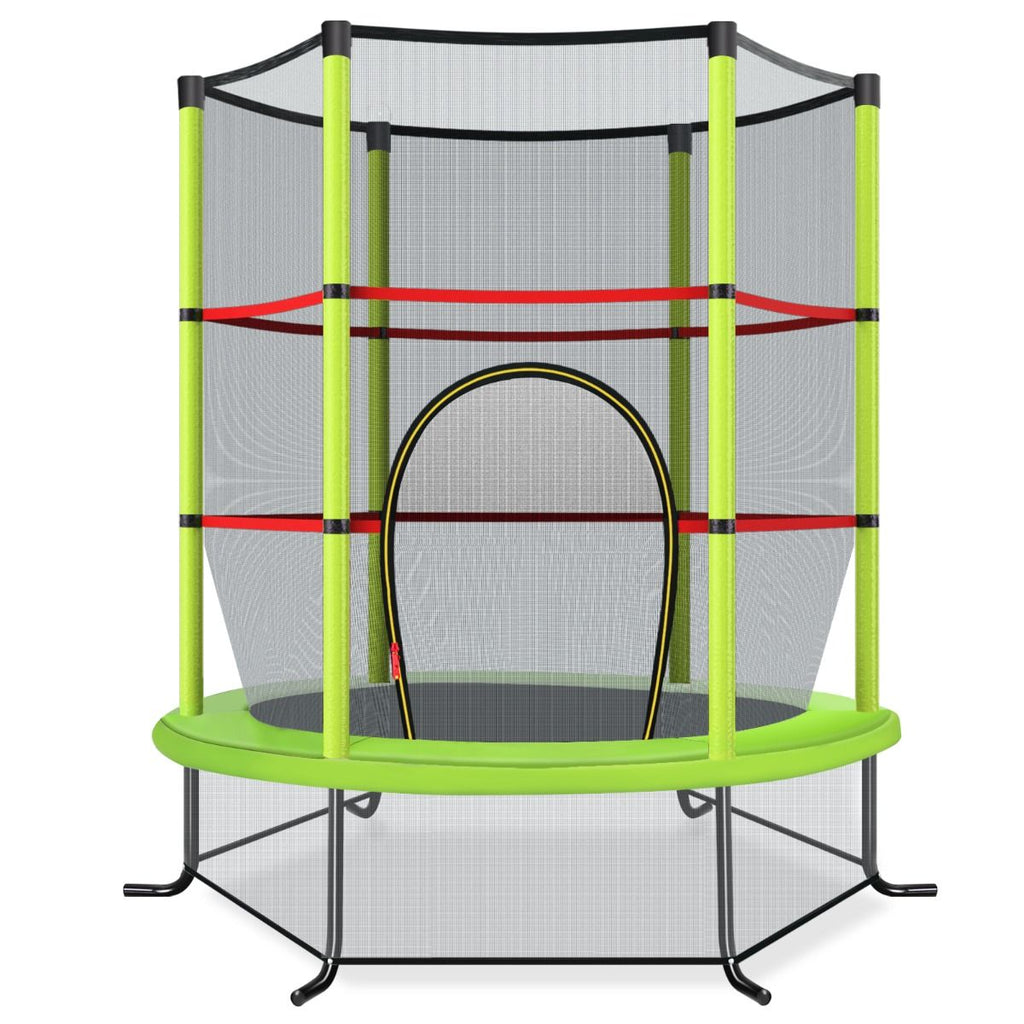 Ø165Cm Gartentrampolin Mit Sicherheitsnetz Trampolin Bis 135KG Belastbar Für Kinder Ab 3 Jahre