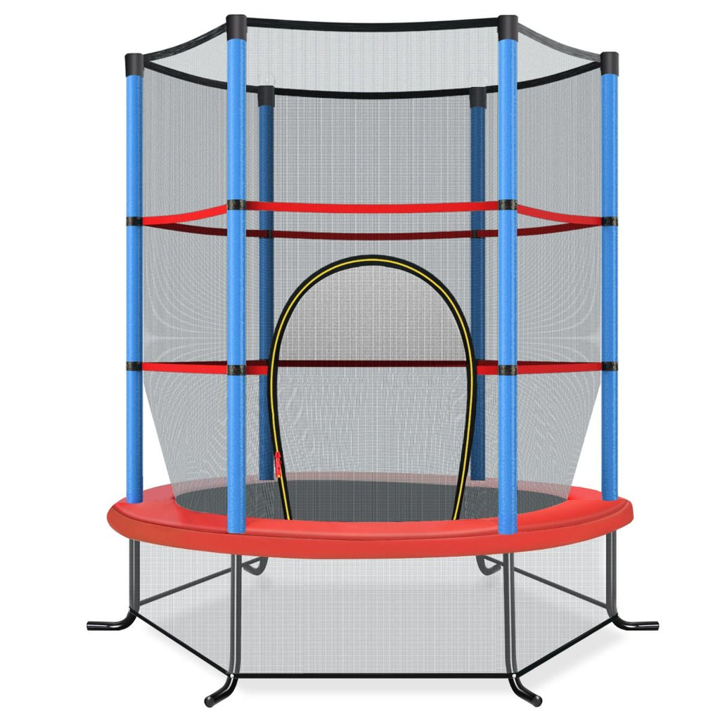 Ø165Cm Gartentrampolin Mit Sicherheitsnetz Trampolin Bis 135KG Belastbar Für Kinder Ab 3 Jahre
