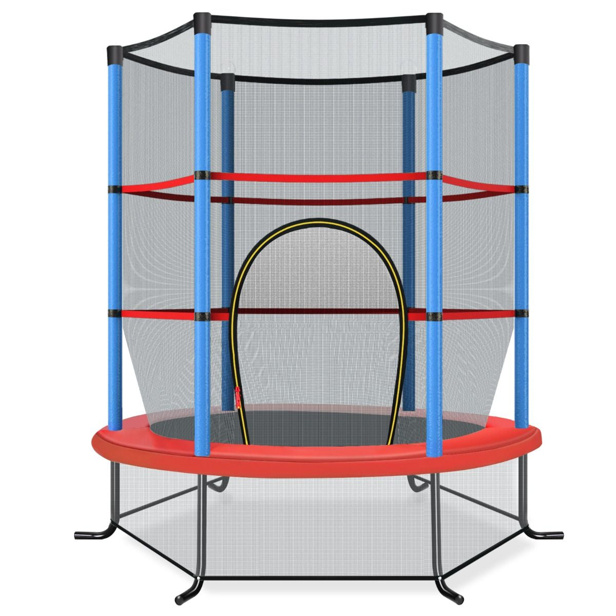 Ø165Cm Gartentrampolin Mit Sicherheitsnetz Trampolin Bis 135KG Belastbar Für Kinder Ab 3 Jahre