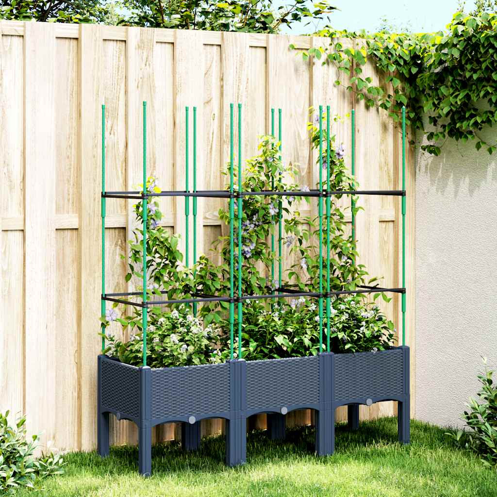 Pflanzkübel Mit Rankgitter Blumenkübel Gartenspalier Pflanzkasten PP Vidaxl
