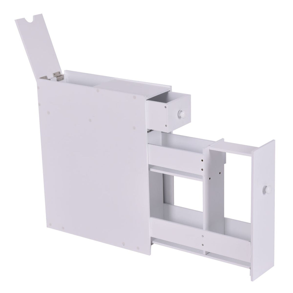 Schmaler Nischenregal Mit Schubladen Badschrank Aus Holz Seitenschrank